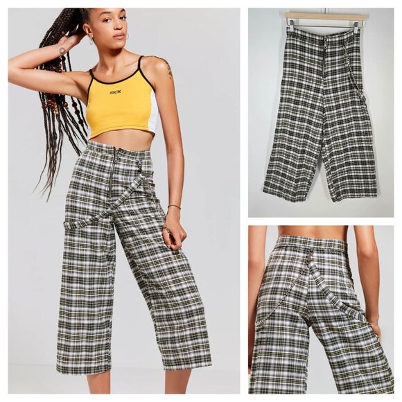 Urban Outfitters The Ragged Priest Mellow Plaid Pants & Chain Women's Size Small - Picture 1 of 10